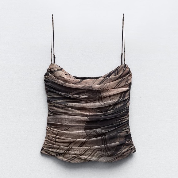 Zara printed tulle top - Picture 9 of 15